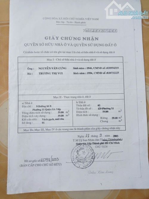 Bán nhà MT Đường số 8 ph11 DT:4,4x14 giá : 8,4 tỷ TL - 2