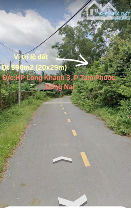 Bán đất rộng 590 m2 MT nhựa 8m, gần Ngã ba Thái Lan,chỉ 30P về TT SG. - 2