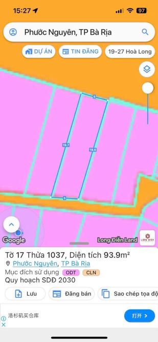 DT: 5x19 Giá 93m2, Mặt Tiền Kinh Doanh Nguyễn Văn Linh, Phường Phước Nguyên, TP Bà Rịa - 2