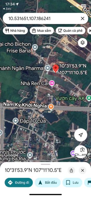 Hoà Long - Tp Bà Rịa -gần tuyến tránh ql56, Sát bên Sông Dinh -8x33 có 60m đất ở- 2 Tỷ650 - 2
