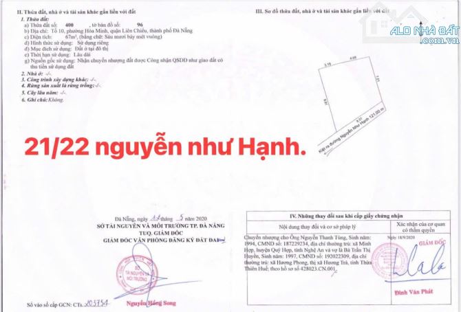 📌📌📌LÀM VIỆC TRỰC TIẾP GIÁ TỐT !!! Chào Bán lô Đất Kiệt 21/ nguyễn như Hạnh - 3