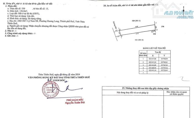 Bán 3 lô đất phân lô  kiệt Lý Nam Đế-  Gần Chợ Thông - Đường ô tô 5m - 3