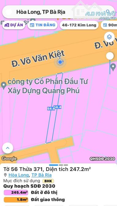 DT: 5x54 Giá 4tỷ880 triệu, Mặt Tiền Đường Kinh Doanh Võ Văn Kiệt, TP Bà Rịa Cần Bán Gấp - 3