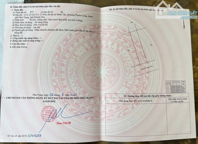 Hướng Đông tứ trạch “CÓ SỔ CÁ NHÂN” lô đẹp KĐT An Bình Tân - Nha Trang giá 5,3 tỷ - 4