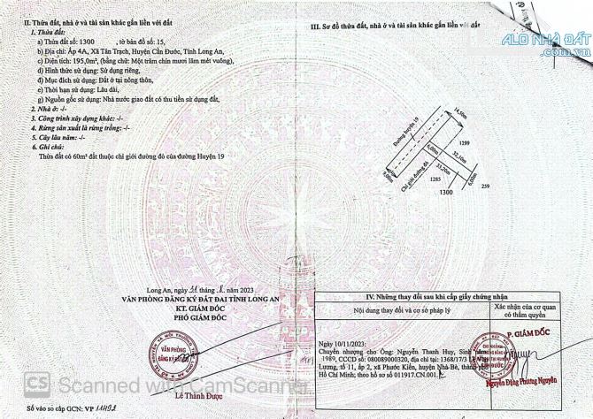 CẦN BÁN LÔ ĐẤT THỔ CƯ TẠI XÃ TÂN TRẠCH, CẦN ĐƯỚC