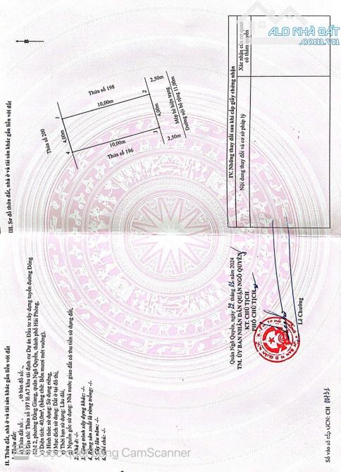 💥 Bán lô 40m TĐC Cây Đa Đằng Giang - Ngô Quyền  👉 Diện tích : 40m2 ngang 4m  👉 Hướng :