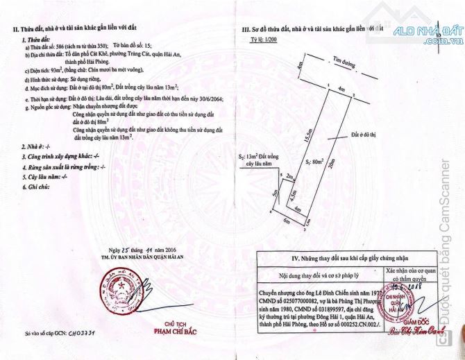 Bán lô đất Mặt Đường Cát Khê, Tràng Cát, Hải An.