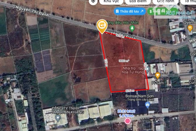 Bán đất mặt tiền lớn 4.208m2; 5.170m2; 9.310m2; 2.620m2; 24.850m2 Hóc Môn