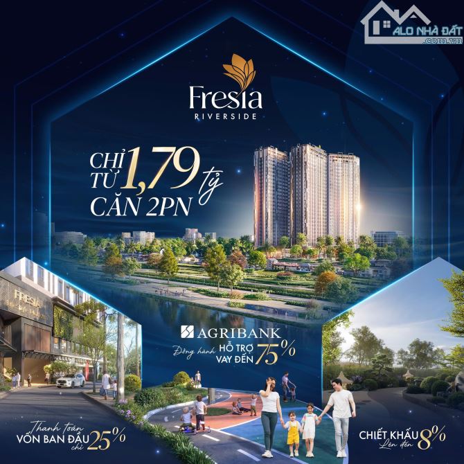 Bán căn hộ Fresia ven sông Đồng Nai