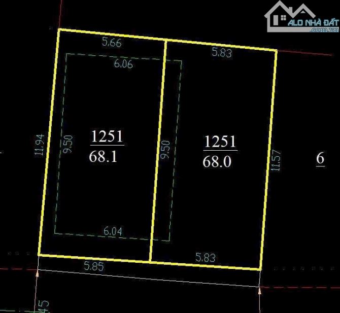 Đất xây CHDV trung tâm Đà Lạt. Mặt tiền rộng, không dốc, dân cư đông, 68m2, ngang lớn 5.8m