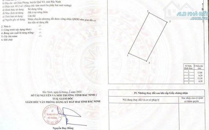 BÁN LÔ ĐẤT ĐẸP – CHÂU PHONG, QUẾ VÕ, BẮC NINH