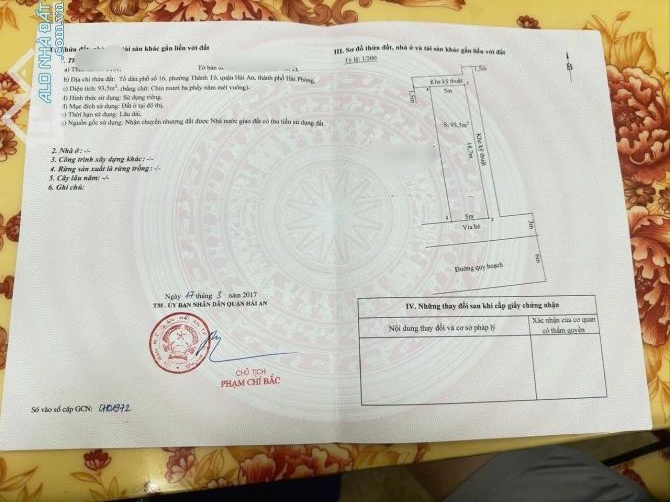 Bán lô đất đẹp 3 mặt thoáng tại tdc Đằng Lâm 2, dt 93,5m2, mt 5m