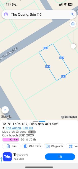 Bán lô đất mặt tiền Nguyễn Đăng Giai sát biển Sơn Trà, Đà Nẵng.