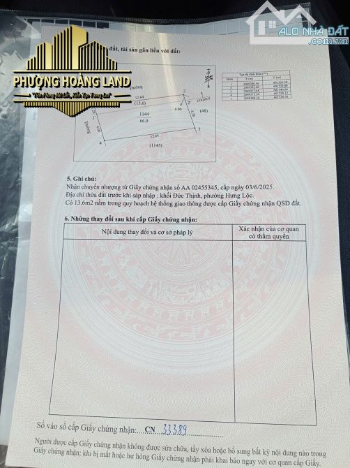 BÁN ĐẤT HƯNG LỘC – PHƯỜNG VINH LỘC 55,4-66m2 Tây Nam giá chỉ từ 1 tỷ 5xx - 1