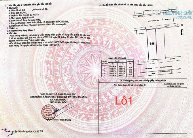 Đất 1 sec hà huy giáp, ngay chợ Đường, 60m2, giâ 3.1ty - 1
