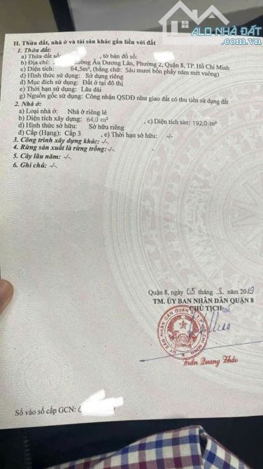 Bán Nhà Đẹp Giá Rẻ Âu Dương Lân Quận 8 – 3 Tầng – 4PN – Hẻm Xe Hơi – Chỉ 6 Tỷ! - 1