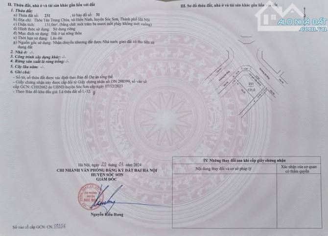 💥💥Cần bán 131m2 đất đấu giá 3 mặt tiền, kinh doanh ngay tại Tân Trung Chùa, Hiền Ninh, S - 2