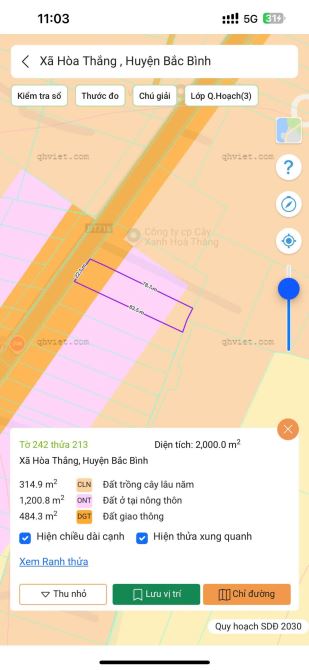 Bán lô 2sao mặt tiền nhựa dt 716 hòa thắng, qh thổ cư gần kdl bàu trắng chỉ 6ty6 - 2