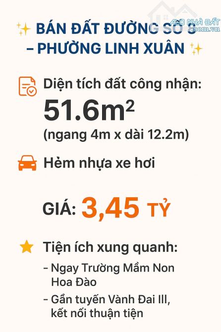 ✨ BÁN ĐẤT ĐƯỜNG SỐ 8 – PHƯỜNG LINH XUÂN ✨ - 2