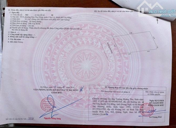📌📌📌LÀM VIỆC TRỰC TIẾP GIÁ TỐT !!!bán đất tại kiệt 517/ Cách Mạng Tháng 8 - 2