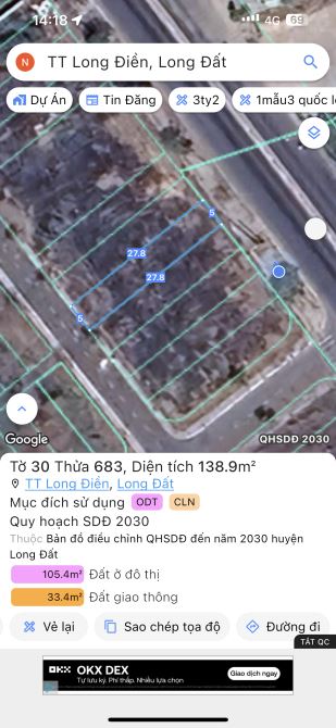 Bán đất 2 mặt đường tỉnh lộ 44A thị trấn Long điền - 3