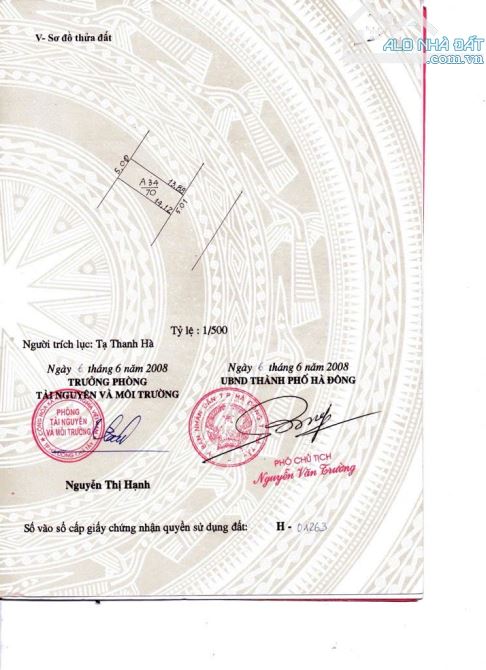 BÁN ĐẤT ĐẤU GIÁ PHÂN LÔ Ô TÔ TRÁNH VỈ HÈ TẠI ĐỒNG DUNG QUANG TRUNG HÀ ĐÔNG DT.70M GIÁ 8 TỶ - 3