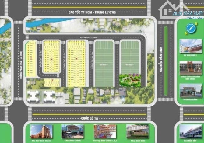 BÁN ĐẤT KDC BÌNH CHÁNH NEW CENTER ĐƯỜNG HOÀNG PHAN THÁI 5X17M2 GIÁ 2TY8 GẦN QUỐC LỘ 1A - 3