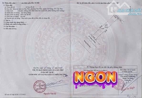 CÒN 1 NỀN SỔ HỒNG 126m2 GI.Á RẺ HIẾM CÓ - MẶT TIỀN ĐƯỜNG B3 KDC TÂN PHÚ, P.HƯNG PHÚ, CT - 3