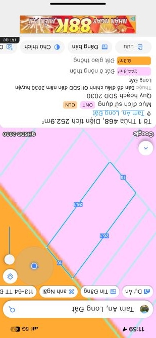 CHÍNH CHỦ  GỬI EM BÁN LÔ ĐẤT MẶT TIỀN 44 B  BÂY GIỜ LÀ ĐƯỜNG 996 C ,  /-rose /-rose /-rose - 3