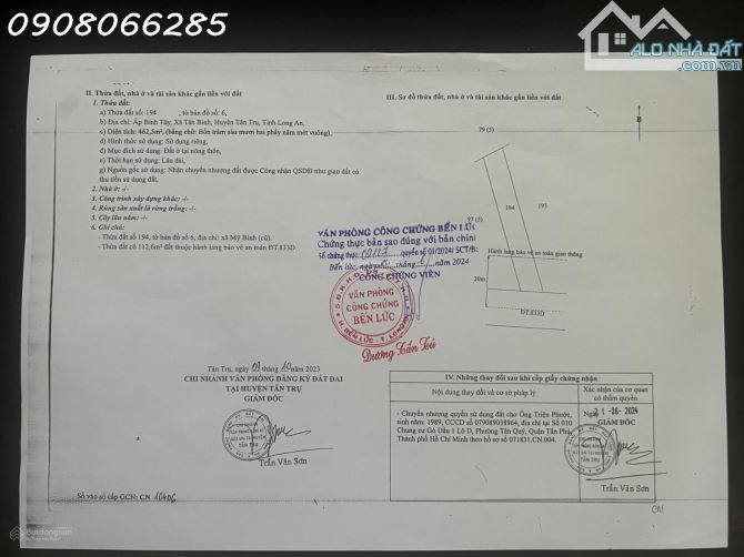 Bán nhà mặt phố tại ĐT 833D, 7,5 tỷ, 462,5 m2, mặt tiền 12m, pháp lý đầy đủ - 4