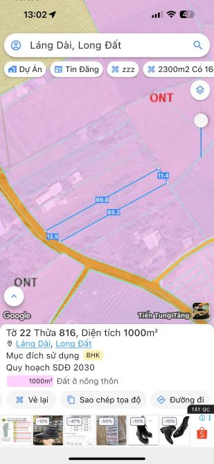 🔺XÃ ĐẤT ĐỎ TP HỒ CHÍ MINH CÁCH BIỂN HỒ TRÀM 15phút   DT 1000m2 có 100tc ngang 11,4x89m  ✅ - 6