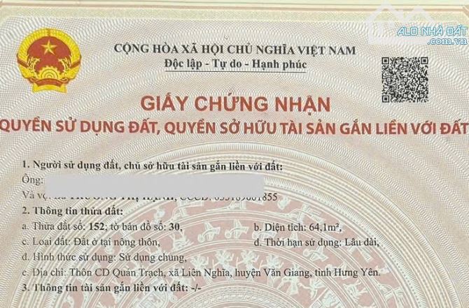 Lô Góc 3 mặt đường chỉ 64m2 có 102 tại Liên Nghĩa - Văn Giang kết nối đường 379 HN-HY, VĐ4 - 4