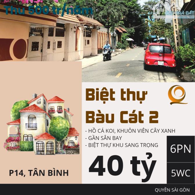 Biệt thự khu Bàu Cát 2 sang trọng 40 tỷ. Coi trực tiếp.