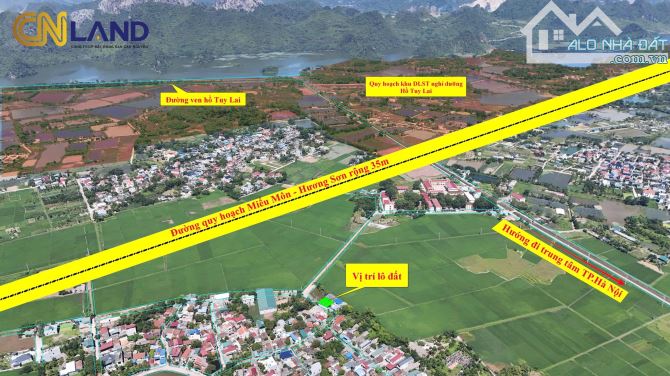 Sát khu du lịch Hồ sinh thái Tuy Lai, Mỹ Đức, đường ô tô tránh, thông, chỉ nhỉnh 1 tỷ tí t
