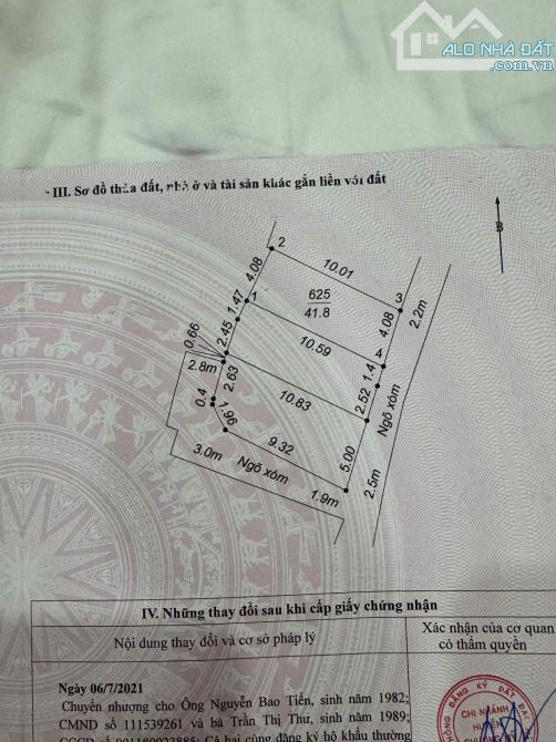 Bán đất chính chủ 42m, cách QL.6 500m cách cổng bệnh viện trúc sơn 400m