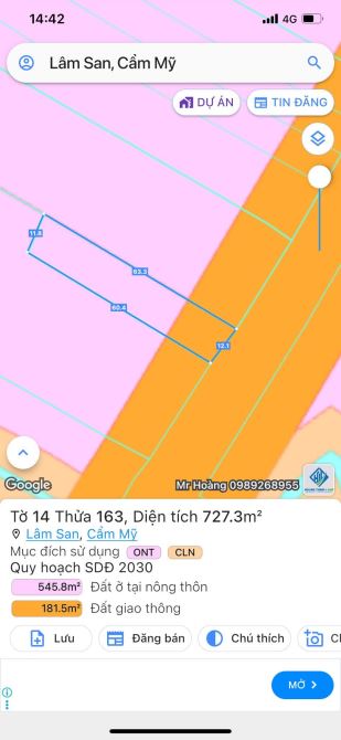 BÁN  LÔ ĐẤT MT 765 TẠI CẨM MỸ ĐỒNG NAI, DT 750M2 CÓ 80tc, MT NHỰA KHU DÂN CƯ 30M, 2.4 TI
