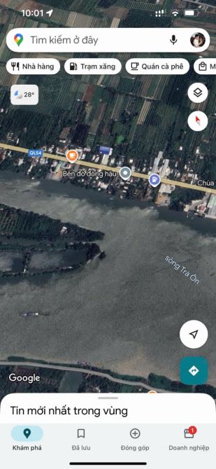 Cho thuê 3.000m² đất mặt tiền đường Quốc Lộ 54 và mặt sau giáp sông Trà Ôn