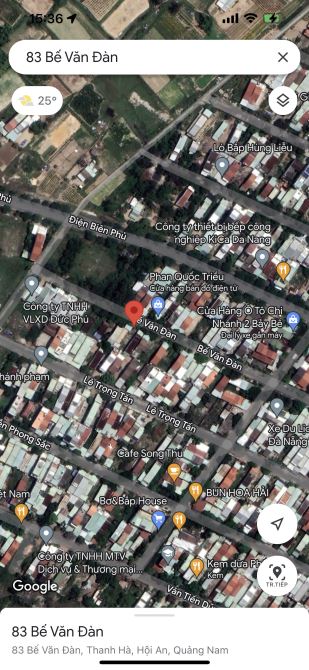 Bán đất tặng nhà cấp 4 đường Bế Văn Đàn - Thành Hà - Hội An