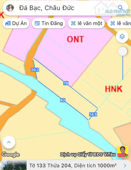 Bán Đất View Suối Quanh Năm, Thuộc Đá Bạc, Huyện Châu Đức, DT: 1000m2 Giá 1tỷ180 triệu