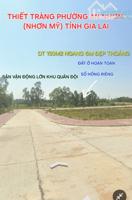 Bán đất thiết tràng, nhơn mỹ, an nhơn, bình định dt 150m² giá 770 triệu sổ hồng riêng.