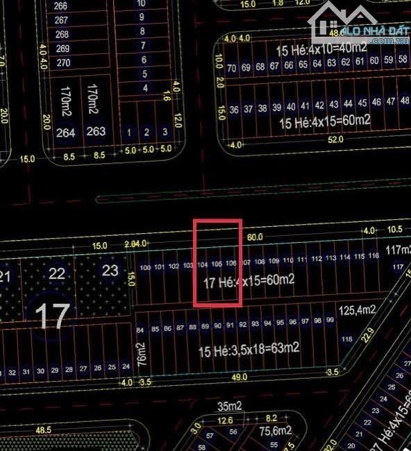 Bán lô đất 60m mặt đường đôi lô 17 lê hồng phong hải an . Diện tích 60m ngang 4m - 1