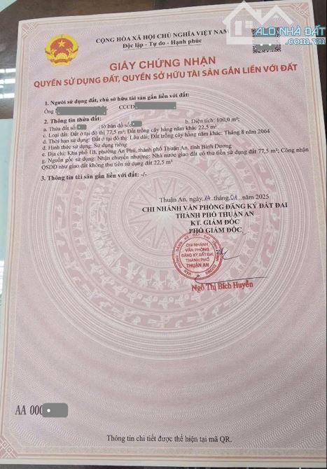 Bán đất 5x20m, mặt tiền An Phú 35 p.An Phú gần chợ Bình Thuận 2 - 2