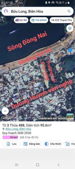 Bán lô đất gần đường ven Sông Cái Bửu Long thông ra đường Huỳnh Văn Nghệ chỉ 20 mét. - 2
