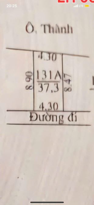 BÁN ĐẤT THÔN NHUỆ - ĐỨC THƯỢNG - HOÀI ĐỨC - 37,3m2 - 3