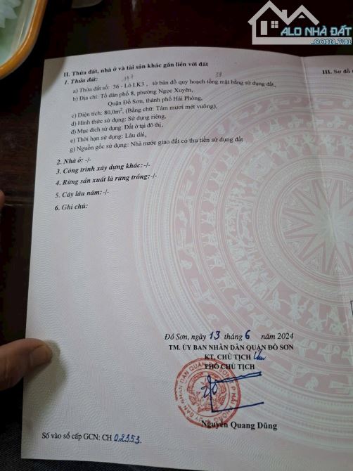 Bán lô đất tại TDC Vạn Hương Đồ Sơn Hải Phòng - 4