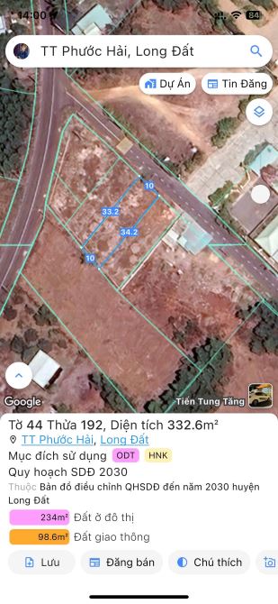 ✅ 2 LÔ liền kề ĐỐI DIỆN Trường TIỂU HỌC LONG MỸ - ra BIỂN PHƯỚC HẢI 3KM   Lô1: 343m2 - 10x - 6