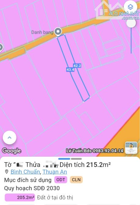 Bán Đất SHR , Thổ cư , 215m2 , đường nhựa thông 5m , gần Vòng xoay An Phú , chỉ 15tr /m2 - 7