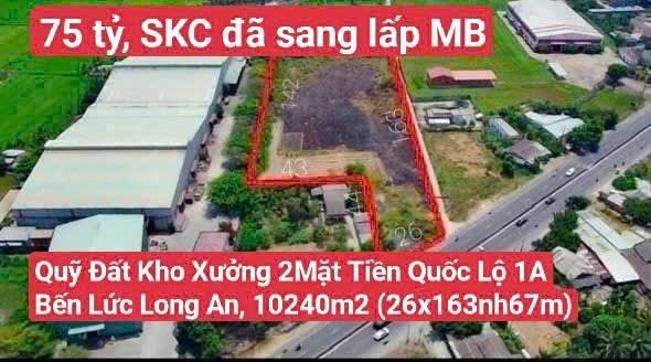 Quỹ Đất 1ha 2Mặt Tiền Quốc Lộ 1A, Nhựt Chánh, Bến Lức, Long An (Cách cầu Bến Lức 800m)