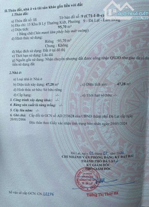 🏡 BÁN LÔ ĐẤT KHU QUY HOẠCH LÝ THƯỜNG KIỆT - PHƯỜNG 9, ĐÀ LẠT