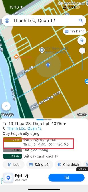 Đất 1/ Thạnh Lộc 13 gần chơi Cầu Đồng vs Ngã 4 Ga ( 4.8M x 12M ) SHR Q12 - 1